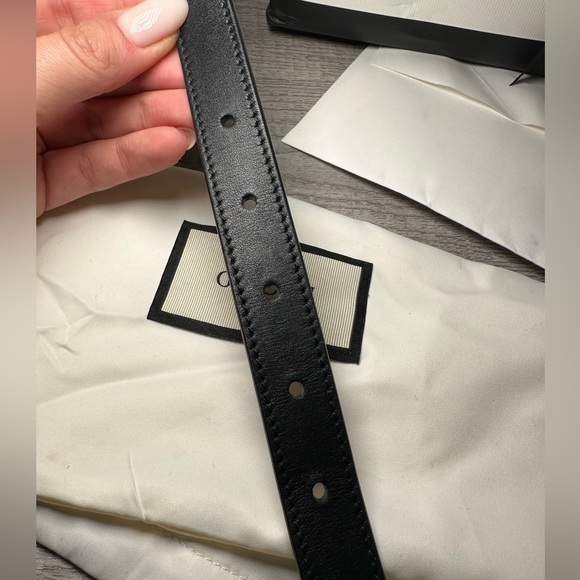 GUCCI- LEATHER DOUBLE GG BELT - Picture 6 of 6